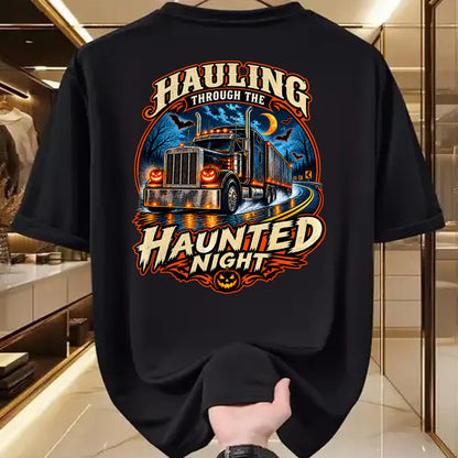 Best Truck Driver Life Shirt, Funny Trucker UnisexT-Shirt/Hoodie/Sweatshirt HLT00 - Halloween Trucker Haunted Highway Semi Truck Driver Spooky T-Shirt