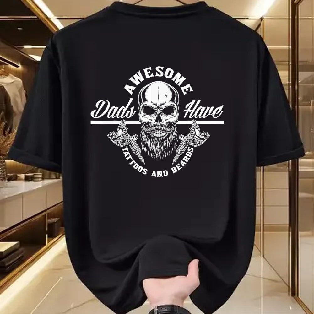 Best Wife Shirt, Wife and Husband Unisex T-Shirt/Hoodie/Sweatshirt HLT00 - Awesome Dads Have Tattoos And Beards Funny Father Dad T-Shirt