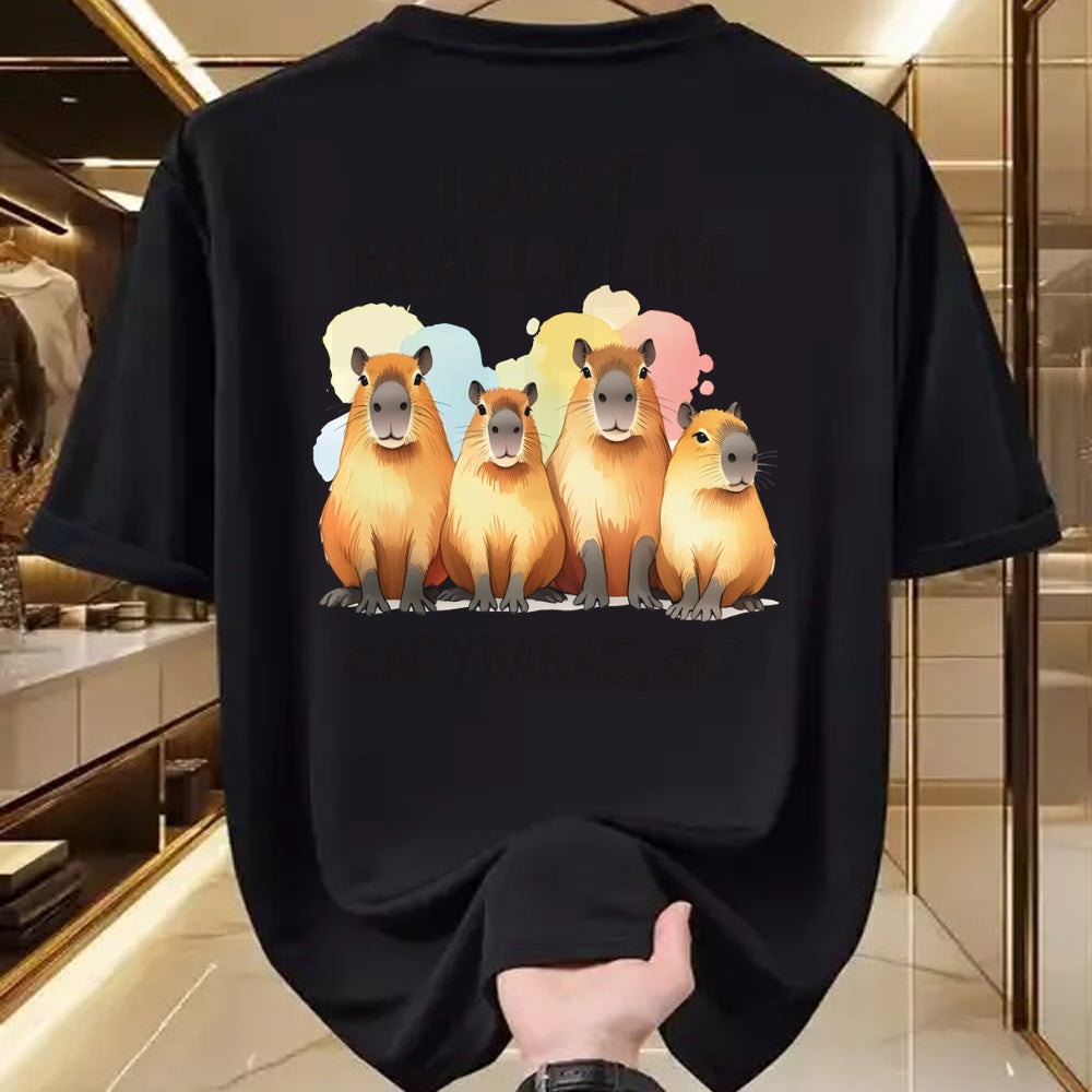 Cute Capybara Shirt, Funny Capybara Unisex T-Shirt/Hoodie/Sweatshirt HLT00 - Funny Capybara Long Sleeve T-Shirt (1)
