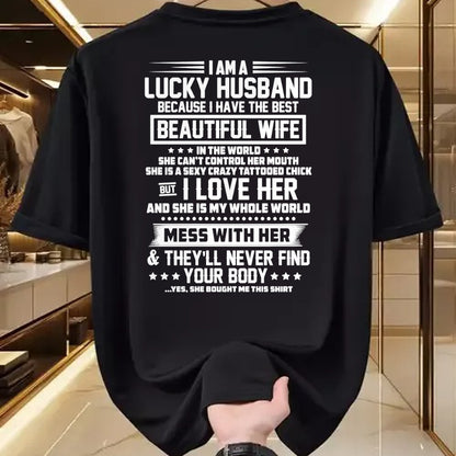 Best Wife Shirt, Wife and Husband Unisex T-Shirt/Hoodie/Sweatshirt HLT00 - Gift for wife T shirt, lucky wife   I am a lucky husband because i have the best beautiful wife Swea