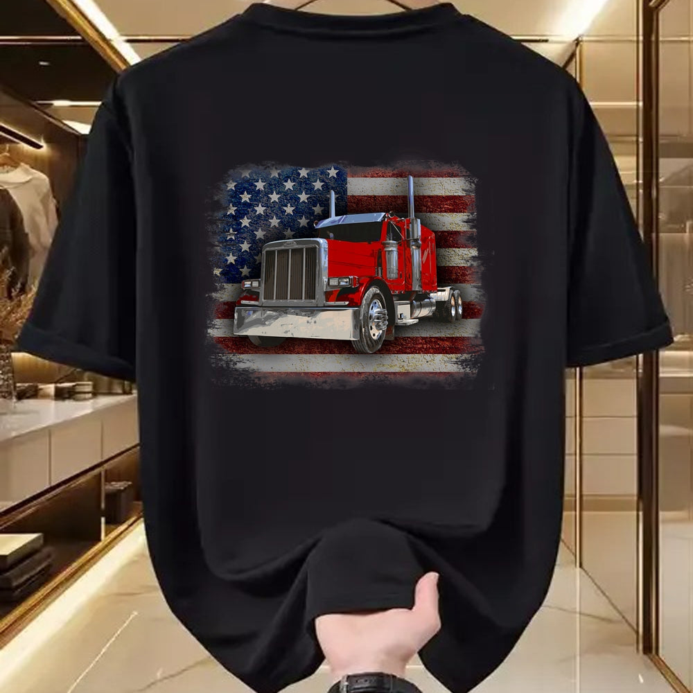 Best Truck Driver Life Shirt, Funny Trucker UnisexT-Shirt/Hoodie/Sweatshirt HLT00 - Trucker T-Shirt American Flag and Big Rig T-Shirt