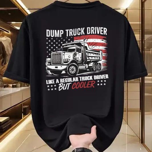 Best Truck Driver Life Shirt, Funny Trucker UnisexT-Shirt/Hoodie/Sweatshirt HLT00 - Truck Driver Construction Site US Flag Dump Truck T-Shirt