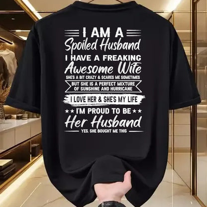 Best Wife Shirt, Wife and Husband Unisex T-Shirt/Hoodie/Sweatshirt HLT00 - Gift for wife T shirt, spoiled wife   I Am A Spoiled Husband I Have A Freaking Awesome Wife T-Shirt
