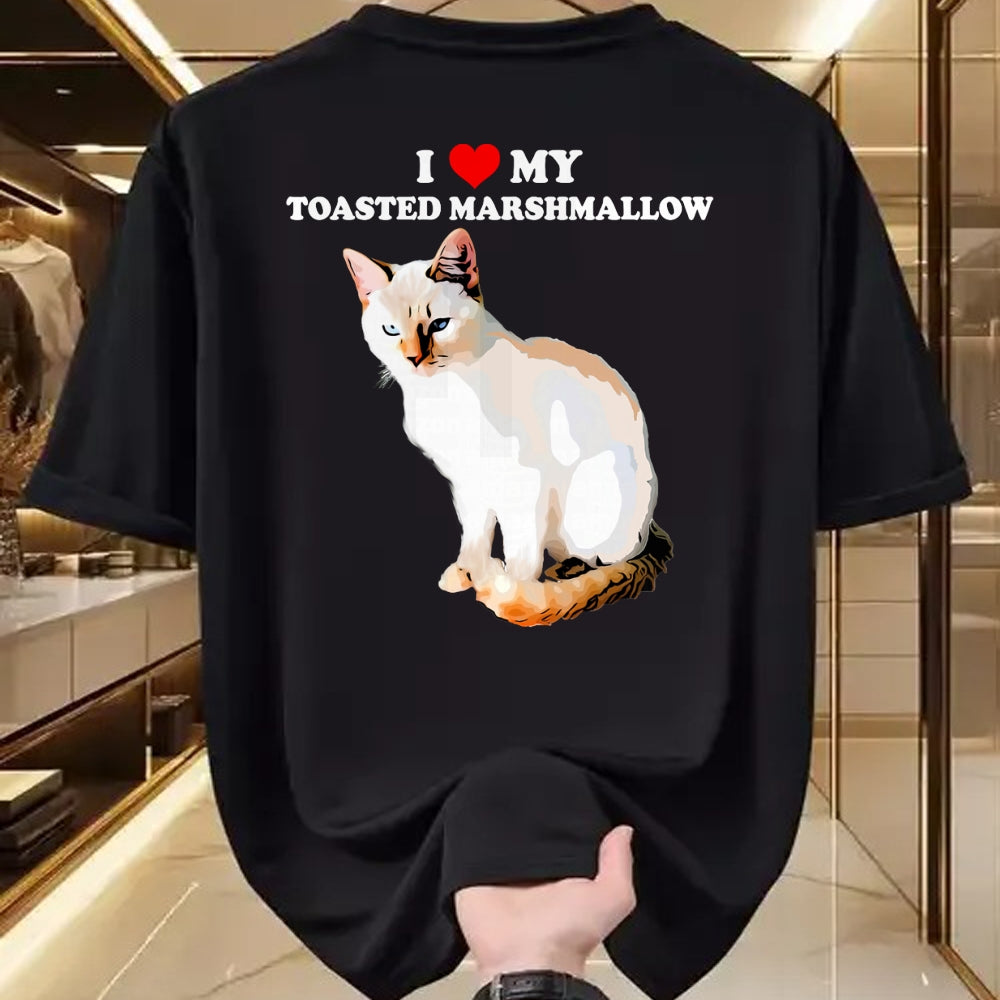 Cat Love Shirt, Funny Cat Lover Gift UnisexT-Shirt/Hoodie/Sweatshirt HLT00 - I Love My Toasted Marshmallow Flame Point Siamese Cat Kitten T-Shirt (1)