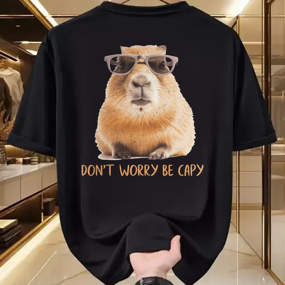 Cute Capybara Shirt, Funny Capybara Unisex T-Shirt/Hoodie/Sweatshirt HLT00 - Funny Graphic Don_t Worry Be Capy Capybara T-Shirt