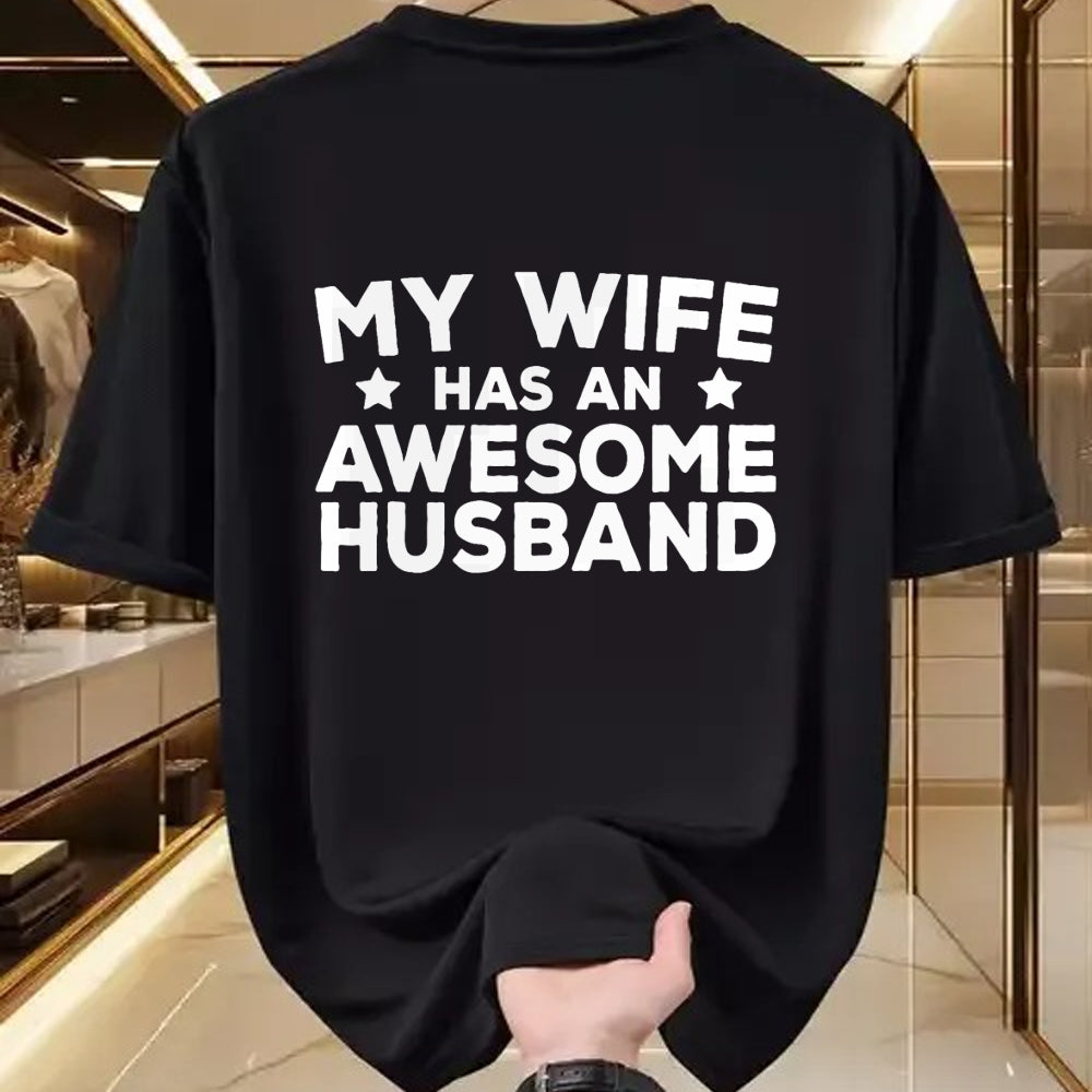 Best Wife Shirt, Wife and Husband Unisex T-Shirt/Hoodie/Sweatshirt HLT00 - My Wife Has An Awesome Husband T-Shirt (7)