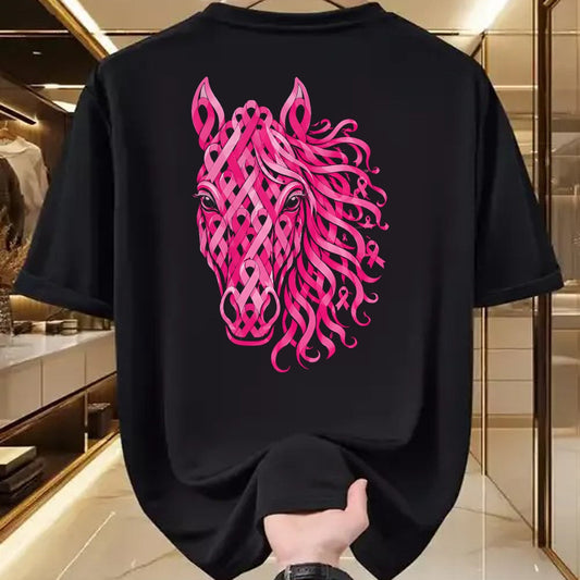 Best Horse Lover Shirt , Funny Horse UnisexT-Shirt/Hoodie/Sweatshirt HLT00 - Pink Ribbon Horse Breast Cancer Awareness T-Shirt