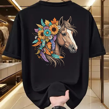 Best Horse Lover Shirt , Funny Horse UnisexT-Shirt/Hoodie/Sweatshirt HLT00 - Floral Wild Horse Country Horse Riding Women Girls T-Shirt