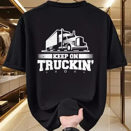 Best Truck Driver Life Shirt, Funny Trucker UnisexT-Shirt/Hoodie/Sweatshirt HLT00 - Trucker Truck Driver Keep On Truckin 18 Wheeler T-Shirt (2)