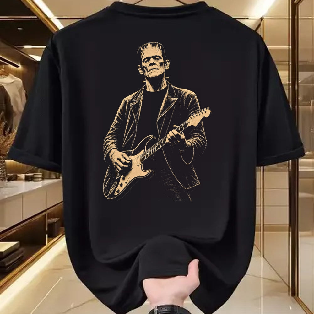 Guitar Lover Shirt, Funny Guitar UnisexT-Shirt/Hoodie/Sweatshirt HLT00 - Vintage Frankenstein Playing Guitar Halloween Frankenstein T-Shirt