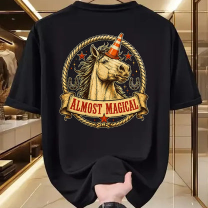 Best Horse Lover Shirt , Funny Horse UnisexT-Shirt/Hoodie/Sweatshirt HLT00 - Funny Horse Unicorn Graphic Almost Magical Slogan T-Shirt