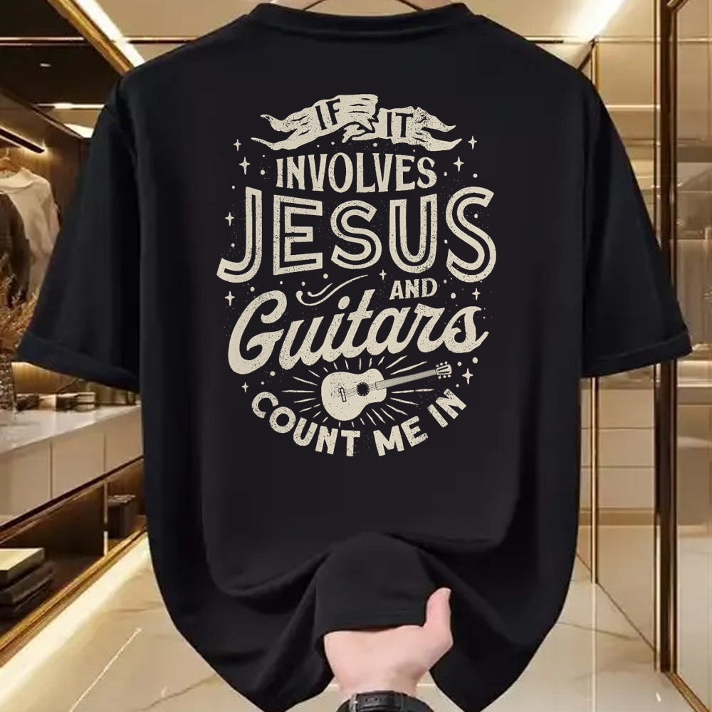 Guitar Lover Shirt, Funny Guitar UnisexT-Shirt/Hoodie/Sweatshirt HLT00 - If It Involves Jesus and Guitars Guitarist Christian Music T-Shirt