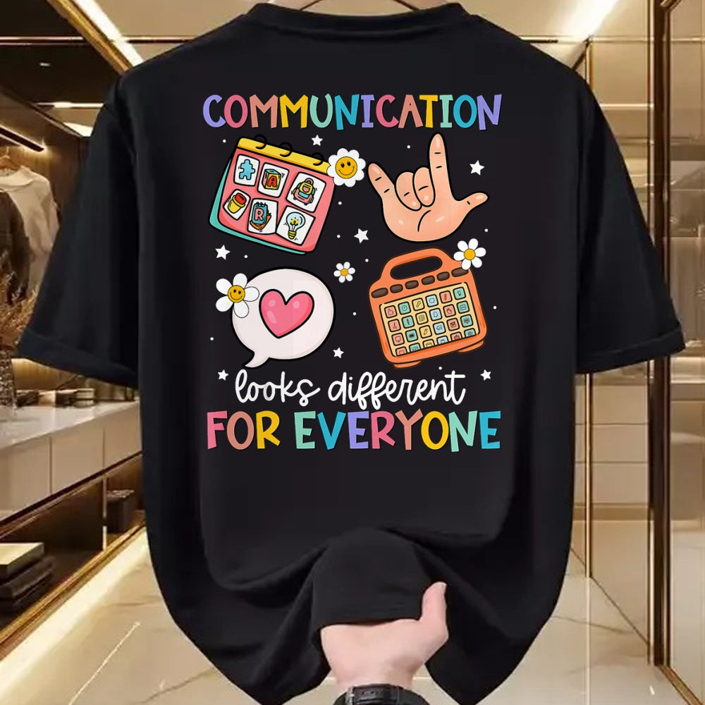 Best Teacher Shirt, Funny Teacher UnisexT-Shirt/Hoodie/Sweatshirt HLT00 - Communication Looks Different for Everyone SPED Teacher ASD T-Shirt