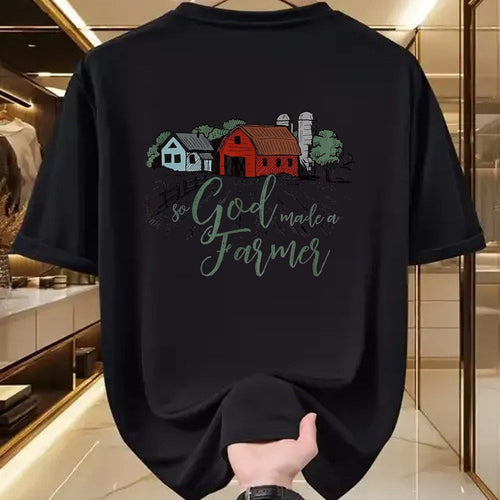 Best Farmer Life Shirt, Funny Farmer UnisexT-Shirt/Hoodie/Sweatshirt HLT00 - So God Made a Farmer tee T-Shirt, Women, Heather Blue, Medium