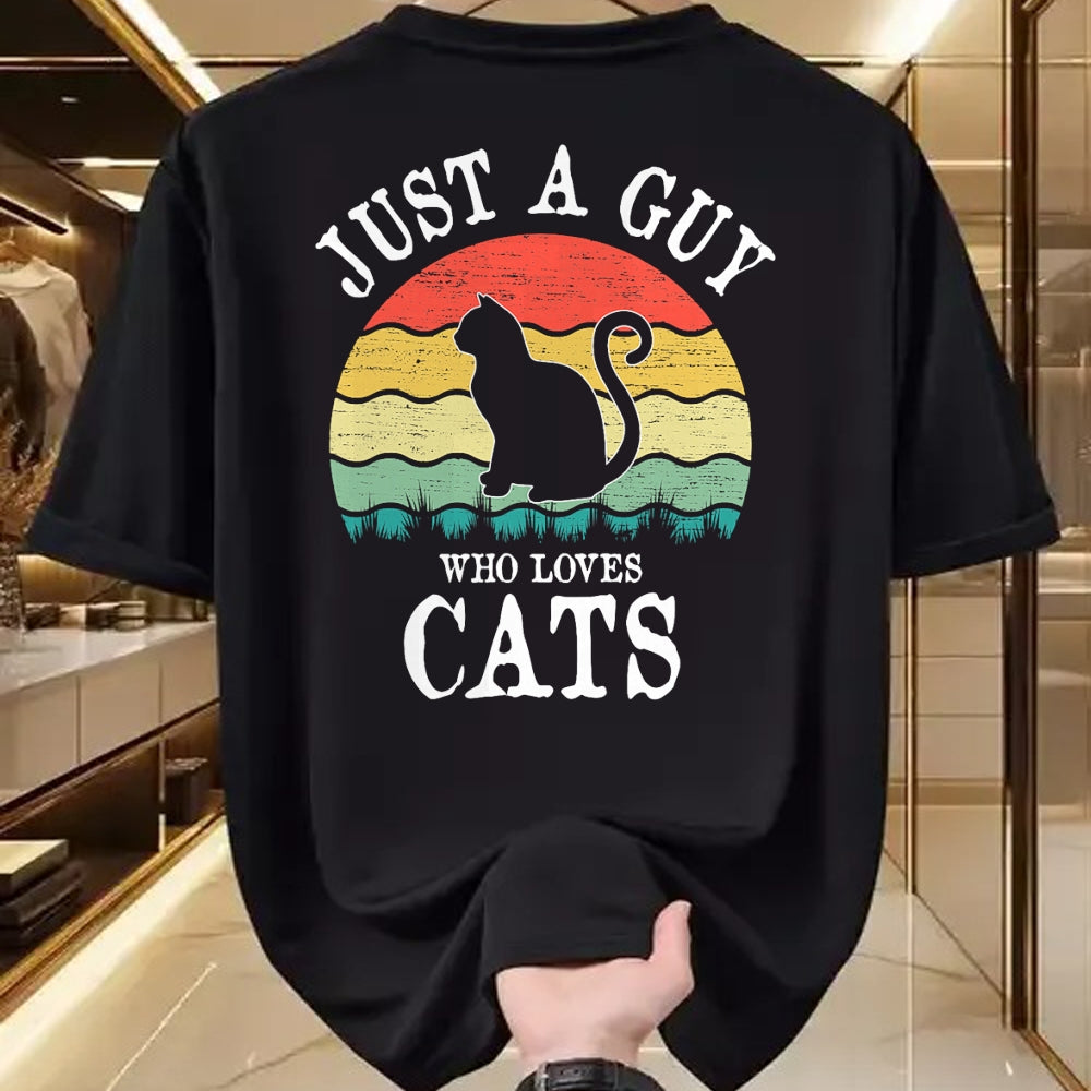 Cat Love Shirt, Funny Cat Lover Gift UnisexT-Shirt/Hoodie/Sweatshirt HLT00 - Just A Guy Who Loves Cats T-Shirt