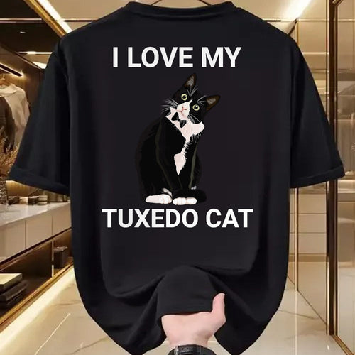 Cat Love Shirt, Funny Cat Lover Gift UnisexT-Shirt/Hoodie/Sweatshirt HLT00 - I Love My Tuxedo Cat, for Tuxedo Cat Lover, Funny Tuxedo Cat T-Shirt (1)