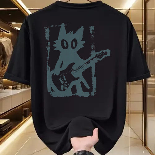 Guitar Lover Shirt, Funny Guitar UnisexT-Shirt/Hoodie/Sweatshirt HLT00 - Cat Playing Guitar Rock Star Rock and Roll Men Women Kids T-Shirt (1)