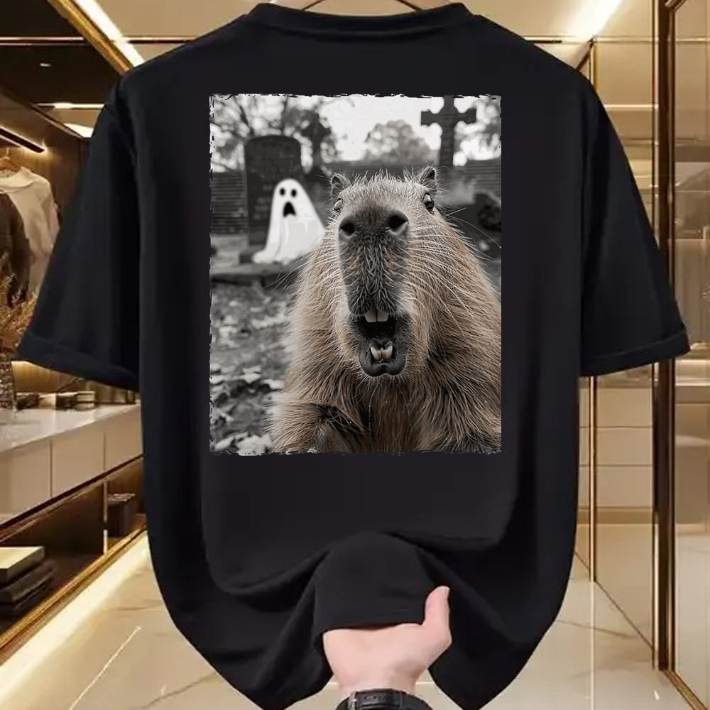 Cute Capybara Shirt, Funny Capybara Unisex T-Shirt/Hoodie/Sweatshirt HLT00 - Funny Capybara Halloween Costume T-Shirt, Men, Black, Small