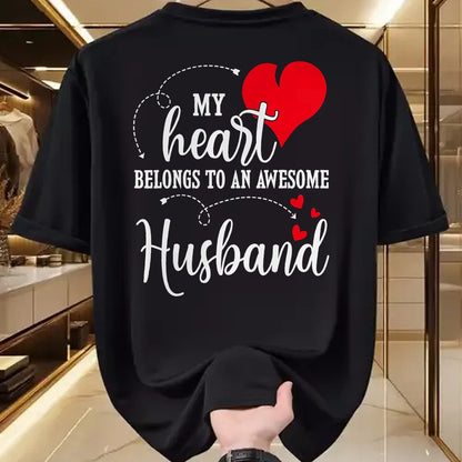 Best Wife Shirt, Wife and Husband Unisex T-Shirt/Hoodie/Sweatshirt HLT00 - My Heart Belongs To An Awesome Husband T-Shirt