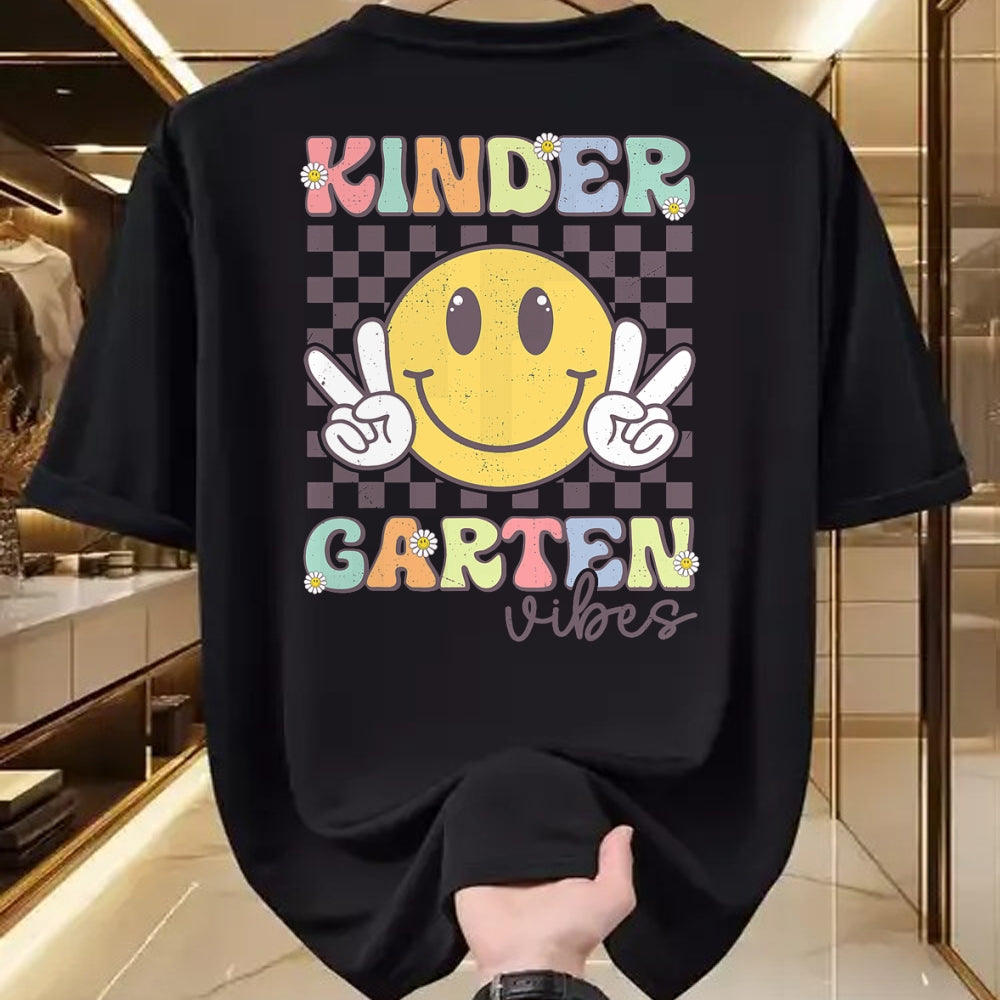 Best Student Shirt, Funny Back To School UnisexT-Shirt/Hoodie/Sweatshirt HLT00 - Kindergarten Vibes Smile Face Back to School Teachers Kids T-Shirt