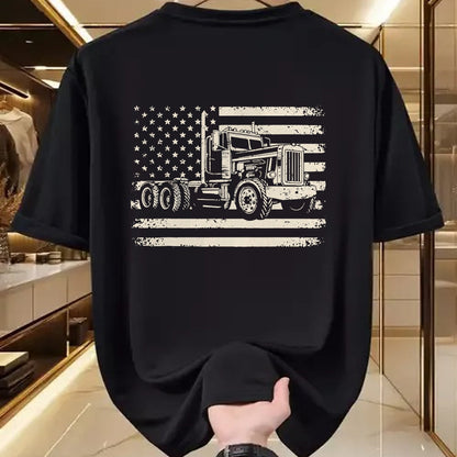 Best Truck Driver Life Shirt, Funny Trucker UnisexT-Shirt/Hoodie/Sweatshirt HLT00 - Semi Truck USA Flag Driver Trucker Patriotic Retro T-Shirt