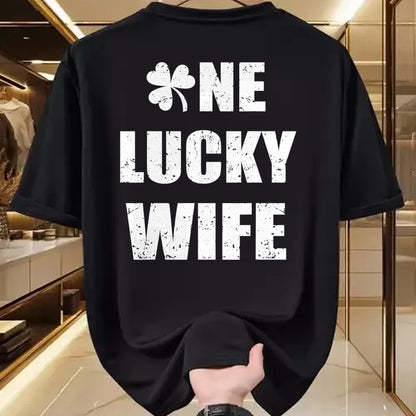 Best Wife Shirt, Wife and Husband Unisex T-Shirt/Hoodie/Sweatshirt HLT00 - Gift for wife T shirt, lucky wife   One Lucky Wife Funny St Patricks Day Shamrock Aunt Gift T-Shirt (1)