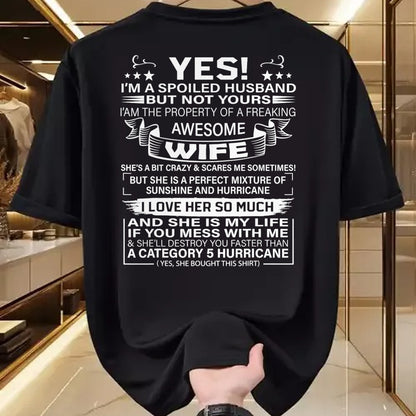 Best Wife Shirt, Wife and Husband Unisex T-Shirt/Hoodie/Sweatshirt HLT00 - Yes i'm A Spoiled Husband But Not Yours awesome Wife T-Shirt (1)