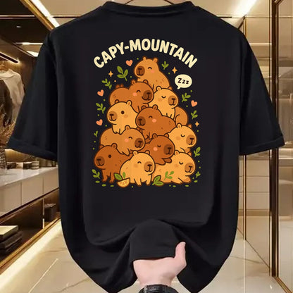 Cute Capybara Shirt, Funny Capybara Unisex T-Shirt/Hoodie/Sweatshirt HLT00 - Capybara T-Shirt Capy-Mountain Cute Design Capybara Shirt T-Shirt