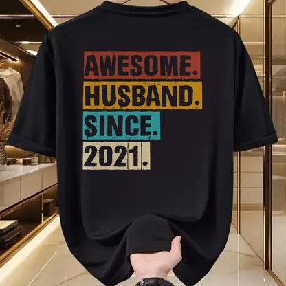 Best Wife Shirt, Wife and Husband Unisex T-Shirt/Hoodie/Sweatshirt HLT00 - 3rd Year Wedding Anniversary Epic Awesome Husband Since 2021 T-Shirt (2)