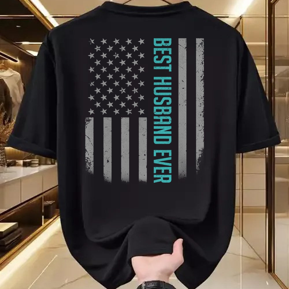 Best Wife Shirt, Wife and Husband Unisex T-Shirt/Hoodie/Sweatshirt HLT00 - Best Husband Ever American Flag Shirt Gifts For Father's day T-Shirt