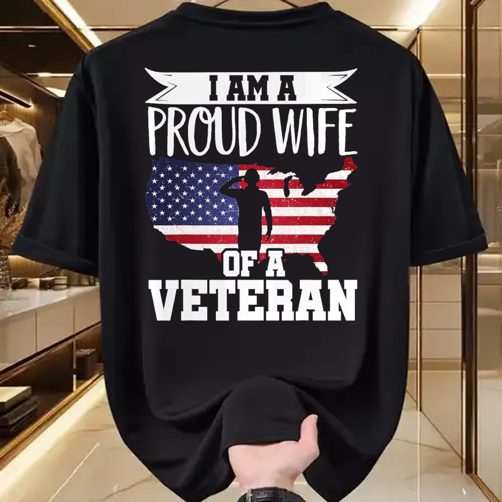 Best Wife Shirt, Wife and Husband Unisex T-Shirt/Hoodie/Sweatshirt HLT00 - Gift for wife T shirt, lucky wife   Proud Wife Of Veteran Nothing Scares Patriotic Veterans Day T-Sh