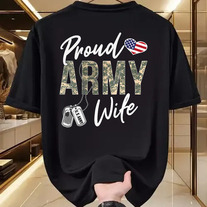 Best Wife Shirt, Wife and Husband Unisex T-Shirt/Hoodie/Sweatshirt HLT00 - Gift for wife T shirt, lucky wife   Womens Proud Army Wife Army Graduation Wife US Army Wife Gifts V