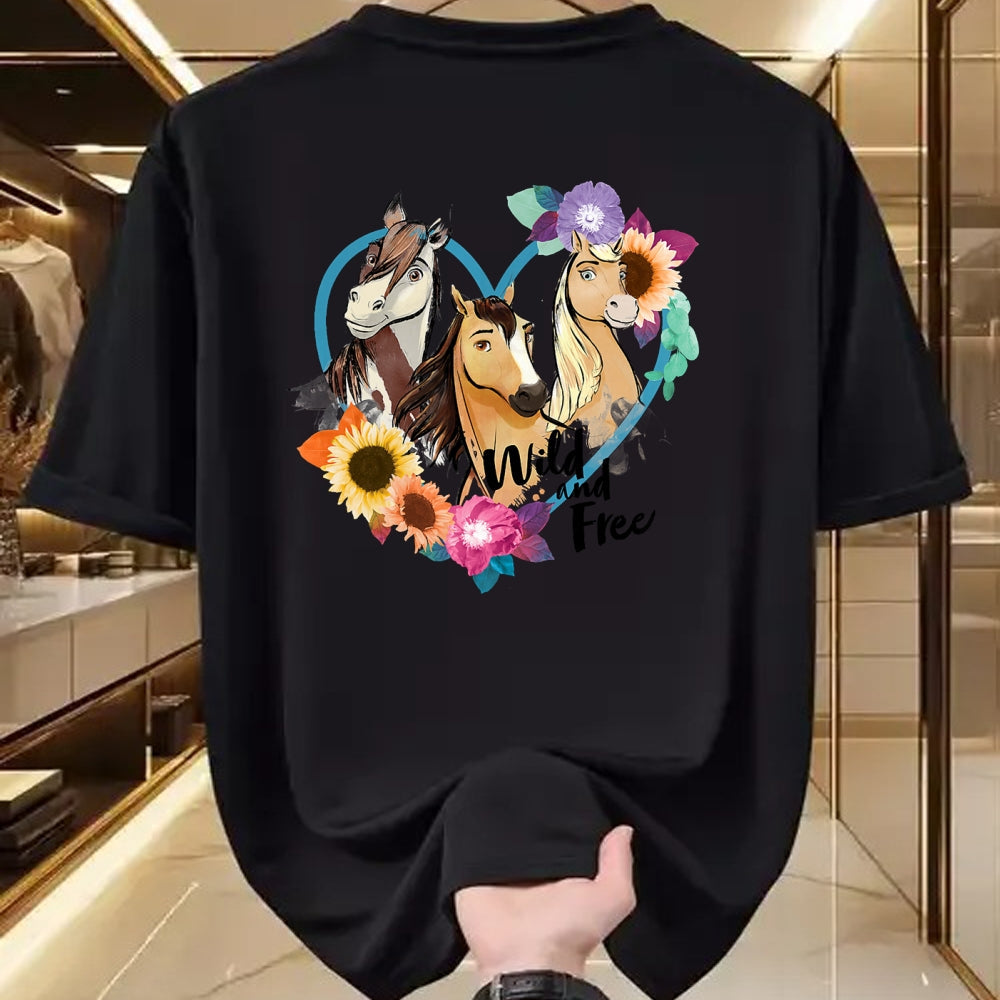 Best Horse Lover Shirt , Funny Horse UnisexT-Shirt/Hoodie/Sweatshirt HLT00 - Spirit Riding Free Wild and Free T-Shirt