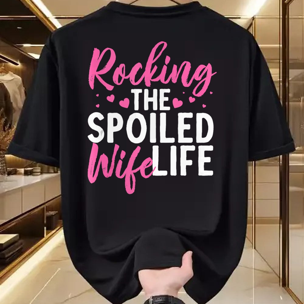 Best Wife Shirt, Wife and Husband Unisex T-Shirt/Hoodie/Sweatshirt HLT00 - Gift for wife T shirt, spoiled wife   Funny Spoiled Wife Art For Women Husband Spoiled Wife Life Tan (1)