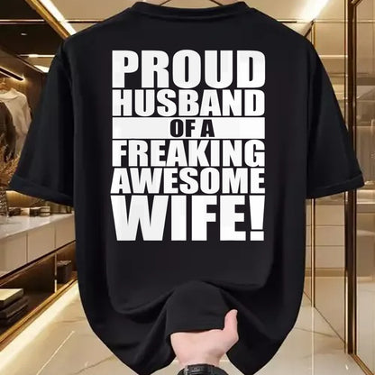 Best Wife Shirt, Wife and Husband Unisex T-Shirt/Hoodie/Sweatshirt HLT00 - Mens Proud Husband Awesome Wife Funny Valentines Day Gift T-Shirt
