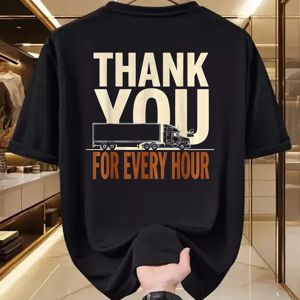 Best Truck Driver Life Shirt, Funny Trucker UnisexT-Shirt/Hoodie/Sweatshirt HLT00 - Thank You For Every Hour Truck Driver Appreciation Gift T-Shirt, Women, Black, Large