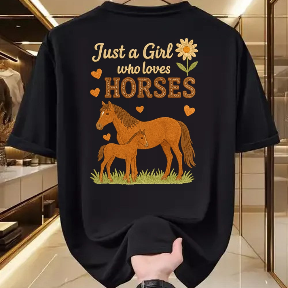 Best Horse Lover Shirt , Funny Horse UnisexT-Shirt/Hoodie/Sweatshirt HLT00 - Just A Girl Who Loves Horses Cute Horse Riding for Women T-Shirt