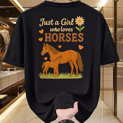 Best Horse Lover Shirt , Funny Horse UnisexT-Shirt/Hoodie/Sweatshirt HLT00 - Just A Girl Who Loves Horses Cute Horse Riding for Women T-Shirt