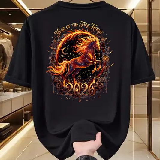 Best Horse Lover Shirt , Funny Horse UnisexT-Shirt/Hoodie/Sweatshirt HLT00 - Year of The Fire Horse 2026 Lunar Chinese New Year Zodiac T-Shirt