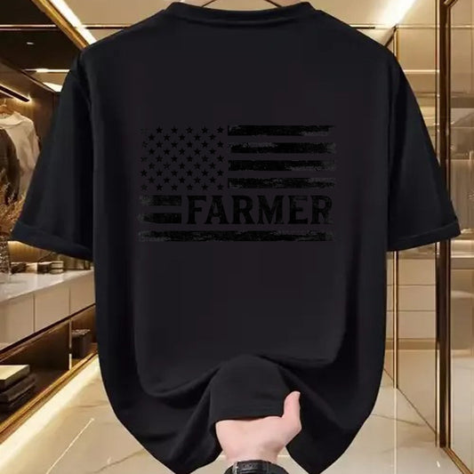 Best Farmer Life Shirt, Funny Farmer UnisexT-Shirt/Hoodie/Sweatshirt HLT00 - Farmer Black Vintage USA Flag Father's Day Farm Owner T-Shirt