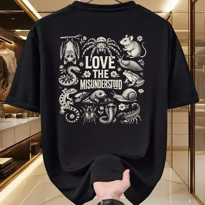 Cat Love Shirt, Funny Cat Lover Gift UnisexT-Shirt/Hoodie/Sweatshirt HLT00 - Love The Misunderstood Bat Raven Cat Snake Spider Moth Frog T-Shirt (2)