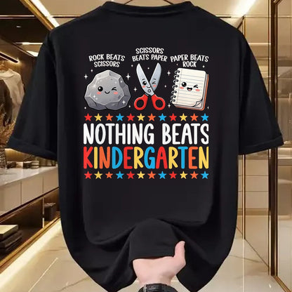 Best Student Shirt, Funny Back To School UnisexT-Shirt/Hoodie/Sweatshirt HLT00 - Nothing Beats Kindergarten Funny Back to School Kids Teacher T-Shirt, Men, Black, 3X-Large
