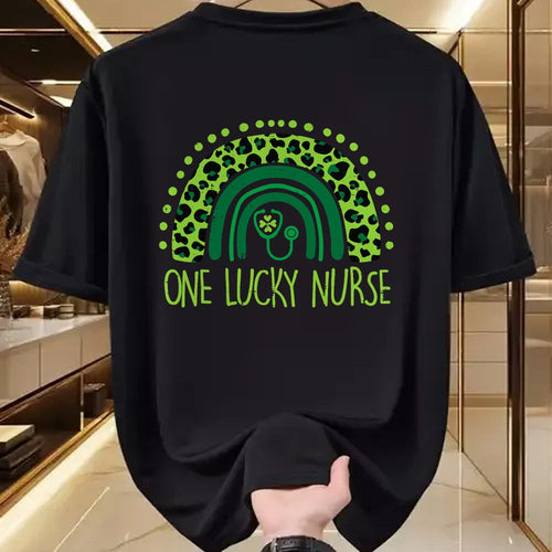 Funny Nurse Shirt, Nurse Unisex T-Shirt/Hoodie/Sweatshirt HLT00 - One Lucky Nurse Scrub RN ICU ER St Patricks Day Nurses Women T-Shirt