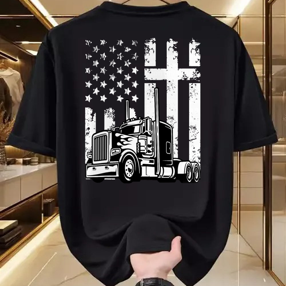 Best Truck Driver Life Shirt, Funny Trucker UnisexT-Shirt/Hoodie/Sweatshirt HLT00 - Semi Truck American Flag Christian Truck Driver Patriotic T-Shirt