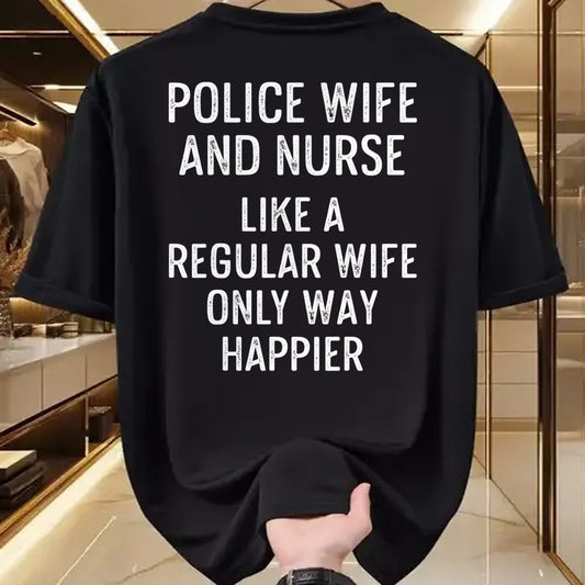 Funny Nurse Shirt, Nurse Unisex T-Shirt/Hoodie/Sweatshirt HLT00 - Police Wife Nurse Life Wife RN Mom T-Shirt