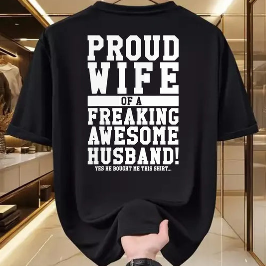 Best Wife Shirt, Wife and Husband Unisex T-Shirt/Hoodie/Sweatshirt HLT00 - Gift for wife T shirt, lucky wife   Proud Wife Of A Freaking Awesome Husband! Gift T-Shirt