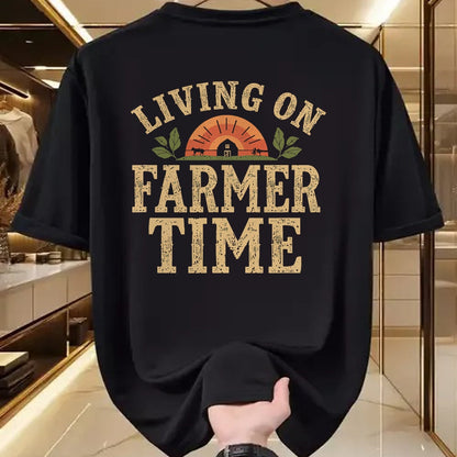 Best Farmer Life Shirt, Funny Farmer UnisexT-Shirt/Hoodie/Sweatshirt HLT00 - Living On Farmer Time - Rustic Country Farm T-Shirt