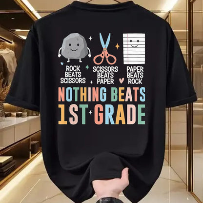 Best Student Shirt, Funny Back To School UnisexT-Shirt/Hoodie/Sweatshirt HLT00 - Nothing Beats 1st Grade Funny Back to School Kids Teachers T-Shirt, Men, Black, 3X-Large