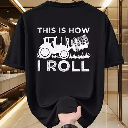 Best Farmer Life Shirt, Funny Farmer UnisexT-Shirt/Hoodie/Sweatshirt HLT00 - Cute Farm Vehicle Farming Humor Quote Lover Art Funny Hay Bale How I Roll Gift Cool Farmer Tractor D