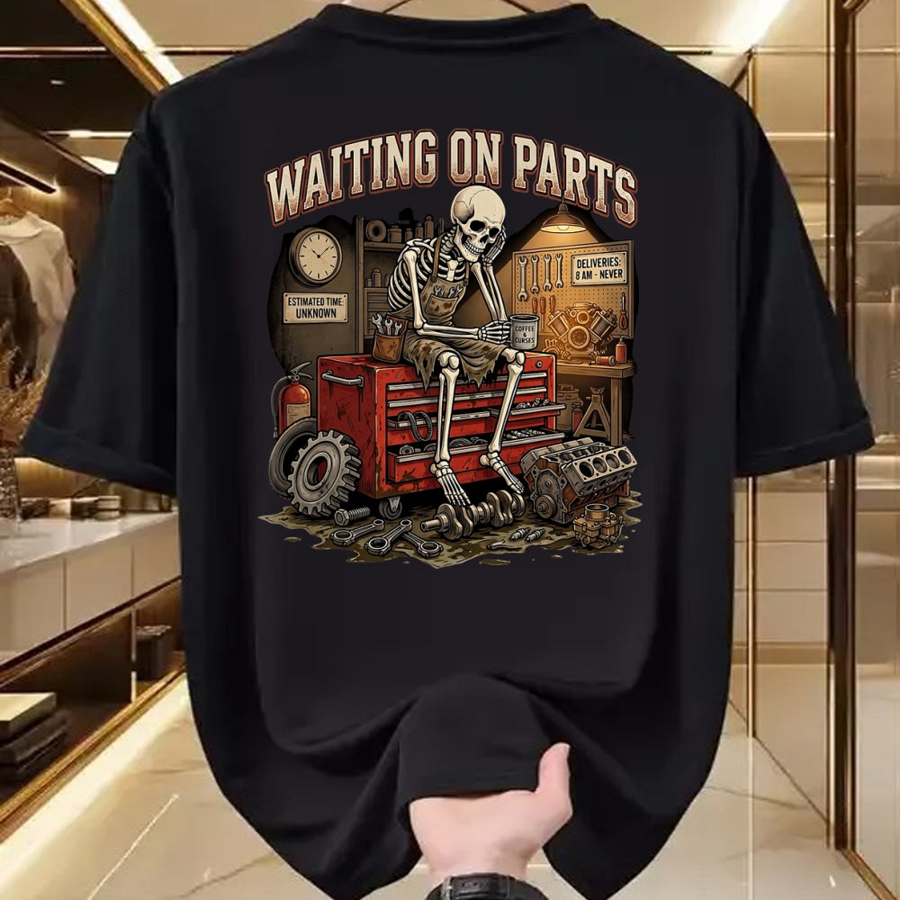 Best Mechanic Life Shirt, Funny Mechanic UnisexT-Shirt/Hoodie/Sweatshirt HLT00 - Funny Waiting On Parts Auto Mechanic Skeleton Repair T-Shirt